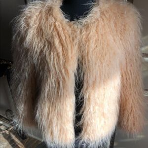 Faux Fur (shag) coat! Light Pink